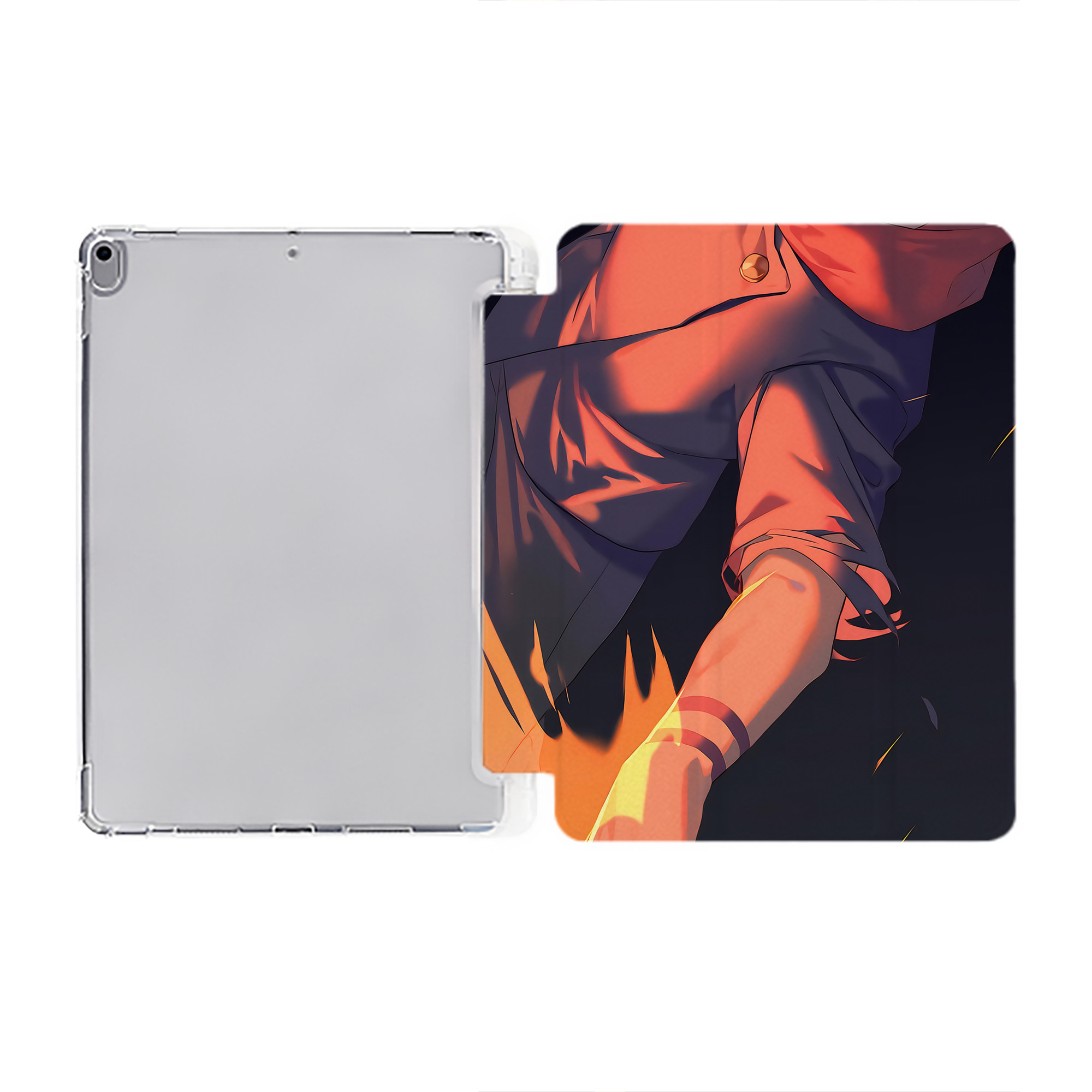 （画像用） 呪術廻戦 Jujutsu Kaisen IPad ケース ペン収納付き 三つ折りスタンド PUレザー×シリコン 対応機種9.5/10.5/10.9インチ